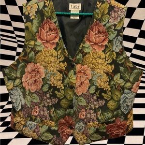 VTG TABI INTL. 80s/90s Multicolor Floral Tapestry Vest Size XL Unisex Grunge